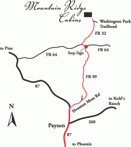 Mountain Ridge Cabins map
